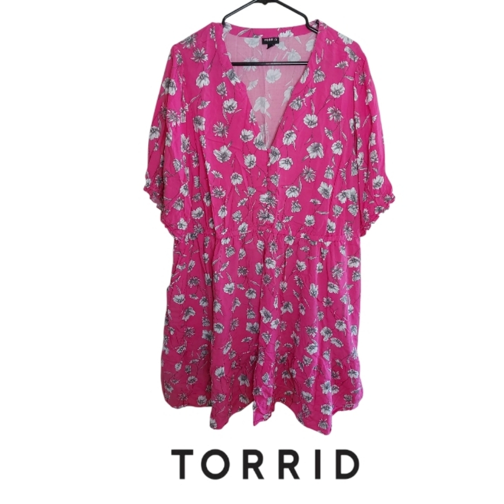 Torrid Pink Floral Dress With Pockets